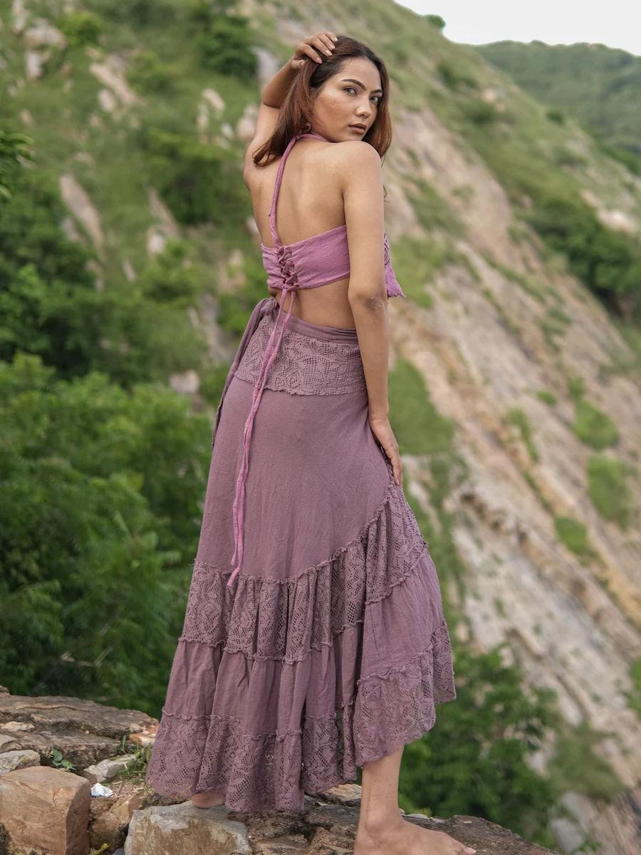 Boho Gypsy Wrap Skirt Khadi Cotton Layered Festival Wear